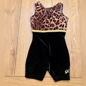 GK Gymnastics Leopard Print Biketard child Small